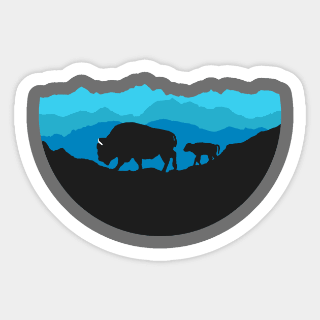 The Bison Sticker by RedFeatherDesign